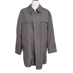 EUC Vintage faux fur fleece lined Harbor Light men's cotton blend trenchcoat, 42